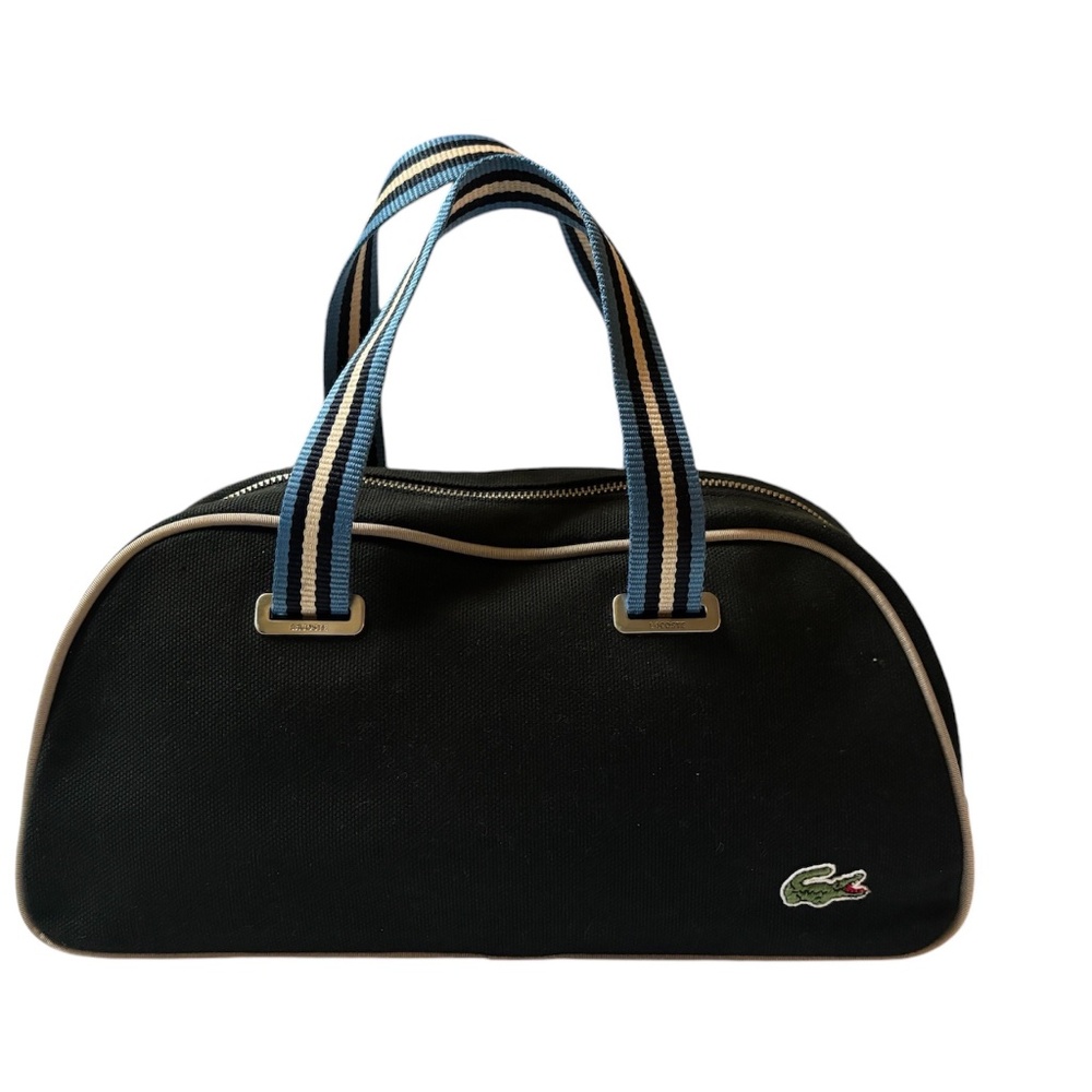 Lacoste Mini Boston Bowler Bag -Black/Striped Handles